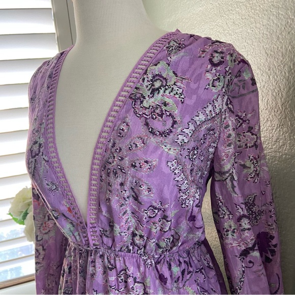 Anthropologie X Hemant and Nandita Mavi Mini Dress Orchid Small - Picture 10 of 16